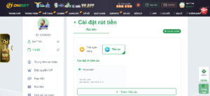 rút tiền ONBET