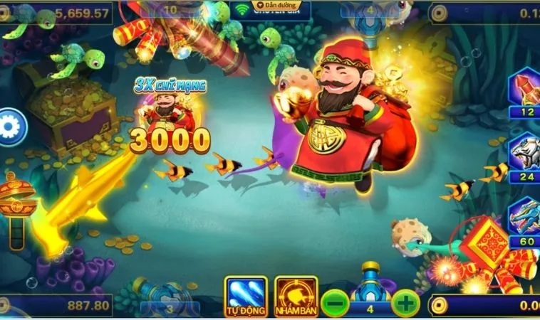 Các loại vũ khí trong game Bắn Cá Thần Tài tại OnBet