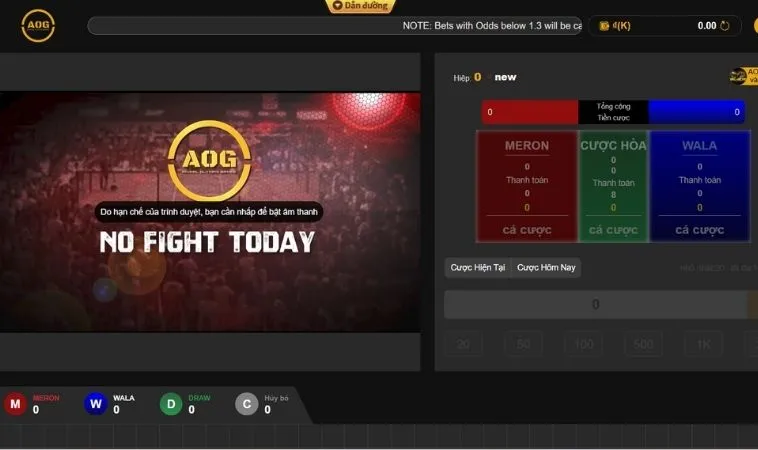 Giao diện cá cược Đá Gà OnBet