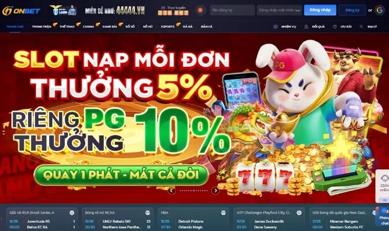 Giao diện trang chủ nhà cái OnBet